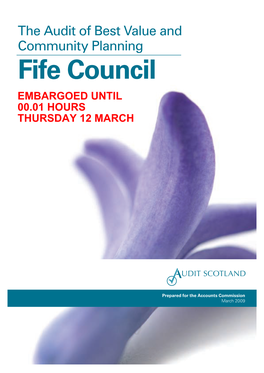 Fife Council EMBARGOED UNTIL 00.01 HOURS THURSDAY 12 MARCH
