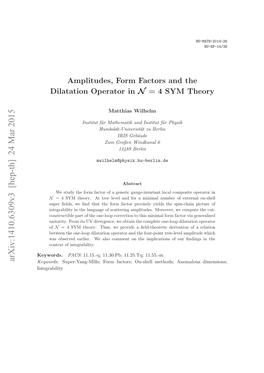 Amplitudes, Form Factors and the Dilatation Operator in $\Mathcal {N