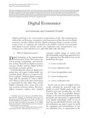Digital Economics†