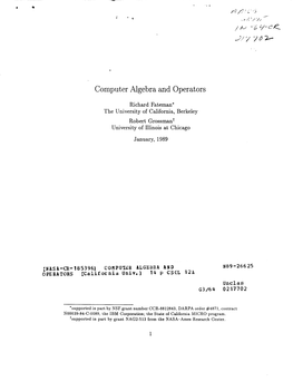 Computer Algebra and Operators