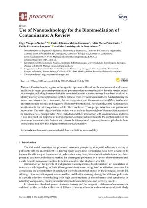 Use of Nanotechnology for the Bioremediation of Contaminants: a Review