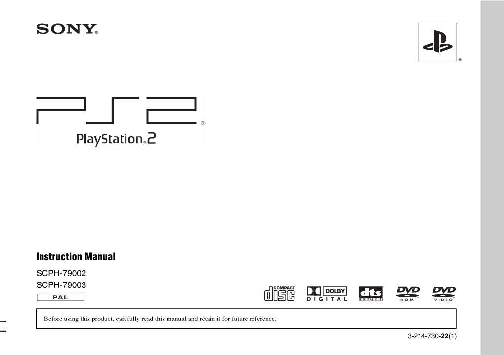 Instruction Manual SCPH-79002 SCPH-79003