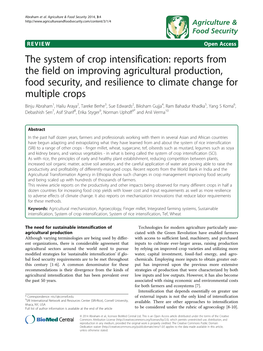 The System of Crop Intensification: Reports from the Field on Improving