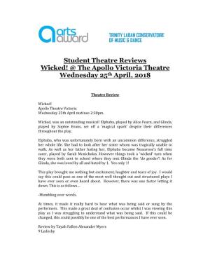 The Apollo Victoria Theatre Wednesday 25Th April, 2018
