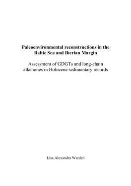 Paleoenvironmental Reconstructions in the Baltic Sea and Iberian Margin