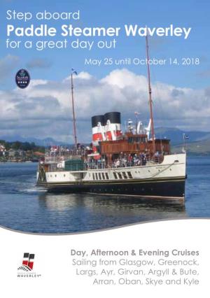 Paddle Steamer Waverley for a Great Day out May 25 Until October 14, 2018