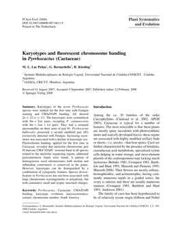 Karyotypes and Fluorescent Chromosome Banding in Pyrrhocactus