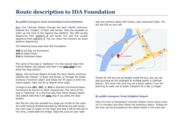 Route Description to IDA Foundation