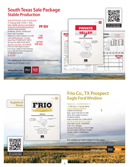 Frio Co., TX Prospect South Texas Sale Package