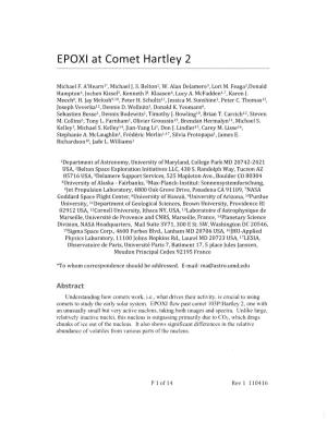 EPOXI at Comet Hartley 2