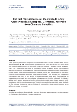 Diplopoda, Glomerida) Recorded from China and Indochina