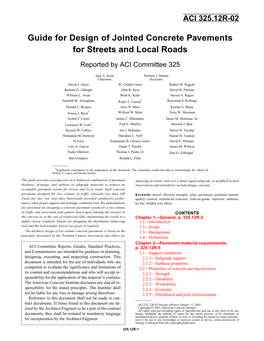 Guide for Design of Jointed Concrete Pavements for Streets and Local Roads