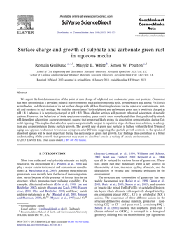 Surface Charge and Growth of Sulphate and Carbonate Green Rust in Aqueous Media