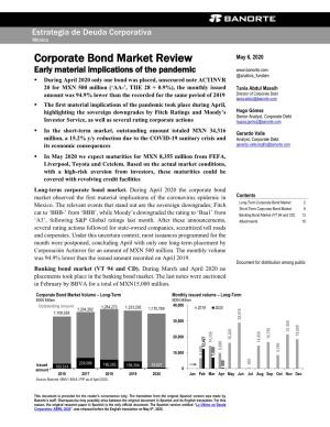 Corporate Bond Market Review May 6, 2020