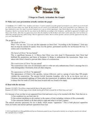 5 Steps to Clearly Articulate the Gospel