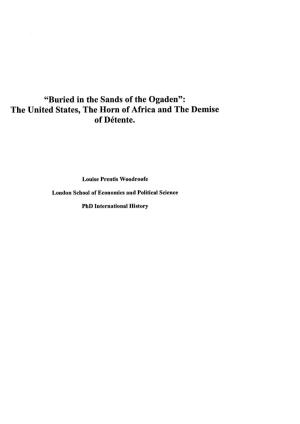 “Buried in the Sands of the Ogaden”: the United States, the Horn of Africa and the Demise of Detente