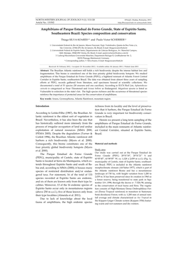 Amphibians of Parque Estadual Do Forno Grande, State of Espírito Santo, Southeastern Brazil: Species Composition and Conservation