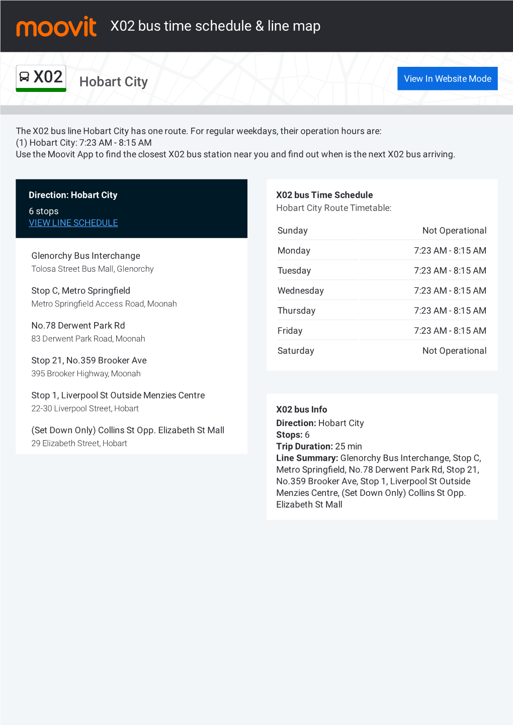 X02 Bus Time Schedule & Line Route