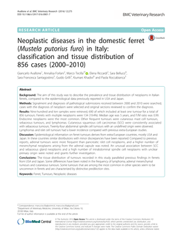 Neoplastic Diseases in the Domestic Ferret