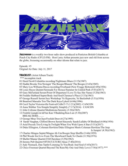 Jazzvenue #5 Playlist
