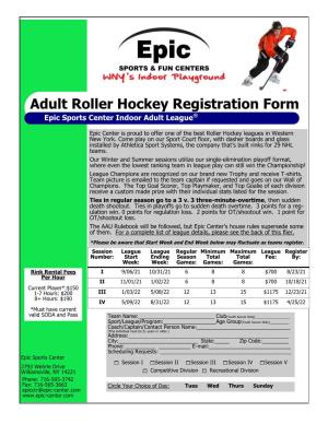 Inline Hockey Registration Form