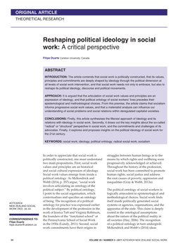 Reshaping Political Ideology in Social Work: a Critical Perspective