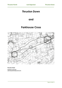 Thruxton Down and Parkhouse Cross That Collectively Comprise 50% Or More of the Thruxton Parish Land Area