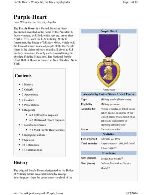 Purple Heart - Wikipedia, the Free Encyclopedia Page 1 of 12
