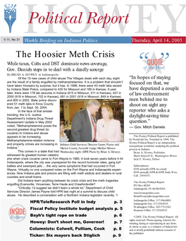 The Hoosier Meth Crisis While Taxes, Colts and DST Dominate News Coverage, Gov