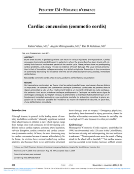 Cardiac Concussion (Commotio Cordis)