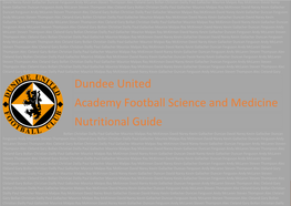 Dundee United Academy Football Science and Medicine Nutritional