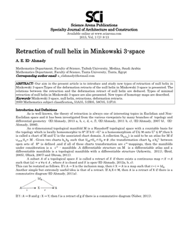Retraction of Null Helix in Minkowski 3-Space