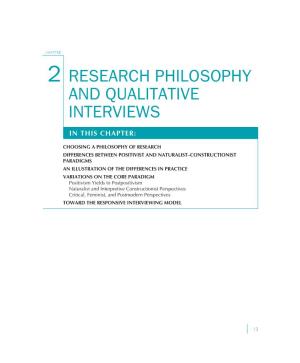 2 Research Philosophy and Qualitative Interviews