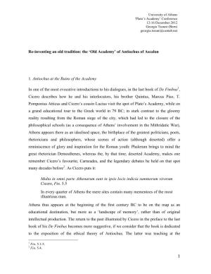 The Academy of Antiochus. Paper