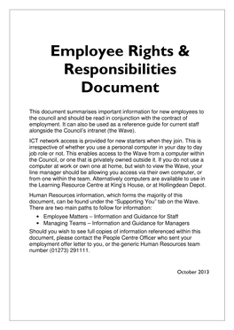 Employee Rights & Responsibilities Document