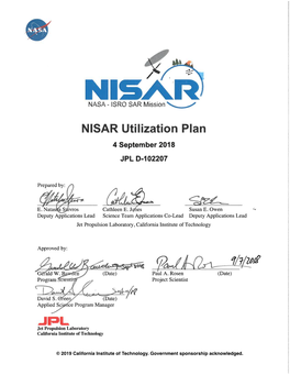 NISAR Utilization Plan