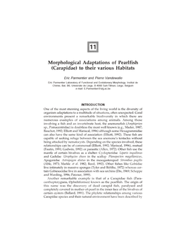 Morphological Adaptations of Pearlfish (Carapidae) to Their Various Habitats
