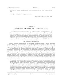 Modes of Numerical Computation