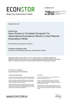 An Observational Equivalence Result in Linear Rational Expectations Model
