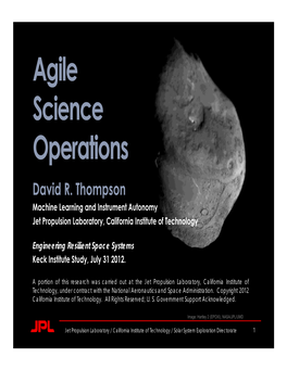 Agile Science Operations David R