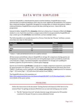 Data with Simpledb