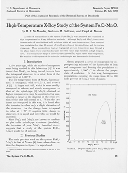 High-Temperature X-Ray Study of the System Fe3o4-Mn3o4