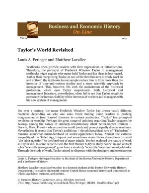 Taylor's World Revisited