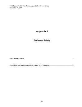 Appendix J Software Safety