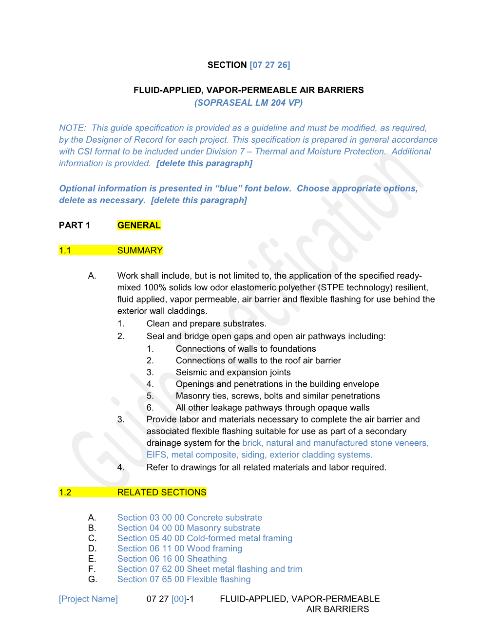 Fluid-Applied, Vapor-Permeable Air Barriers