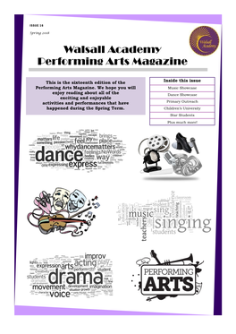 Walsall Academy Performing Arts Magazine