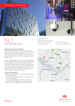 Seoul IBX Data Center Seoul, South Korea Enquiry-Kr@Ap.Equinix.Com