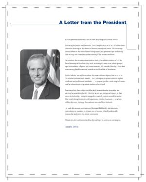 A Letter from the President