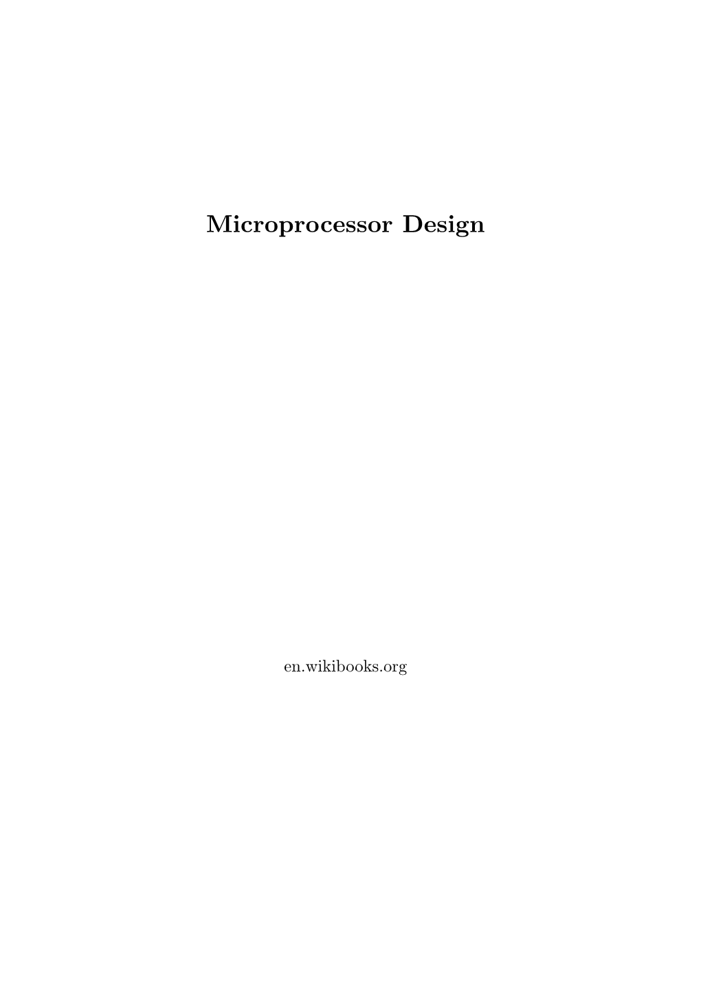 Microprocessor Design