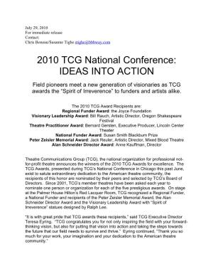 2010 TCG National Conference: IDEAS INTO ACTION